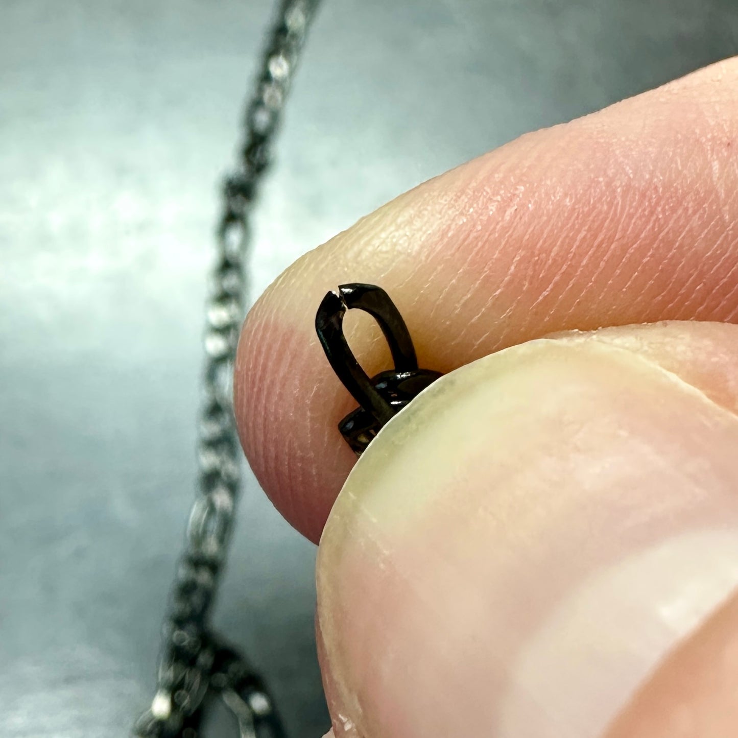 Black Stainless Steel Figaro Chain by the Meter