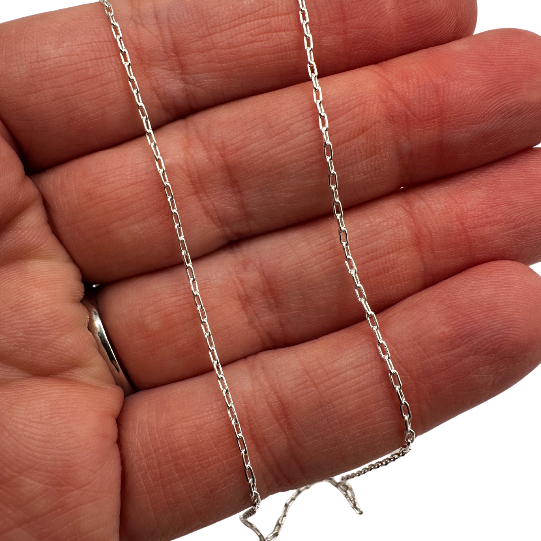 Sterling Silver Drawn Diamond Cut Cable Chain by the Meter