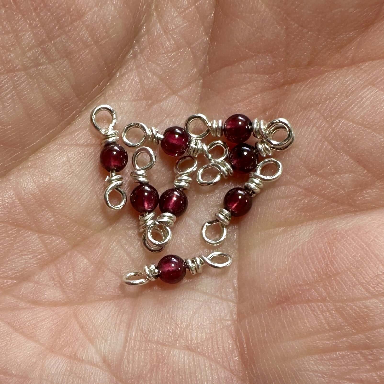 Garnet Enamel Beads Findings Silver Sterling 925 Standard ,26x10mm Diamond Jewelry Findings Spacers, Pave good Connectors