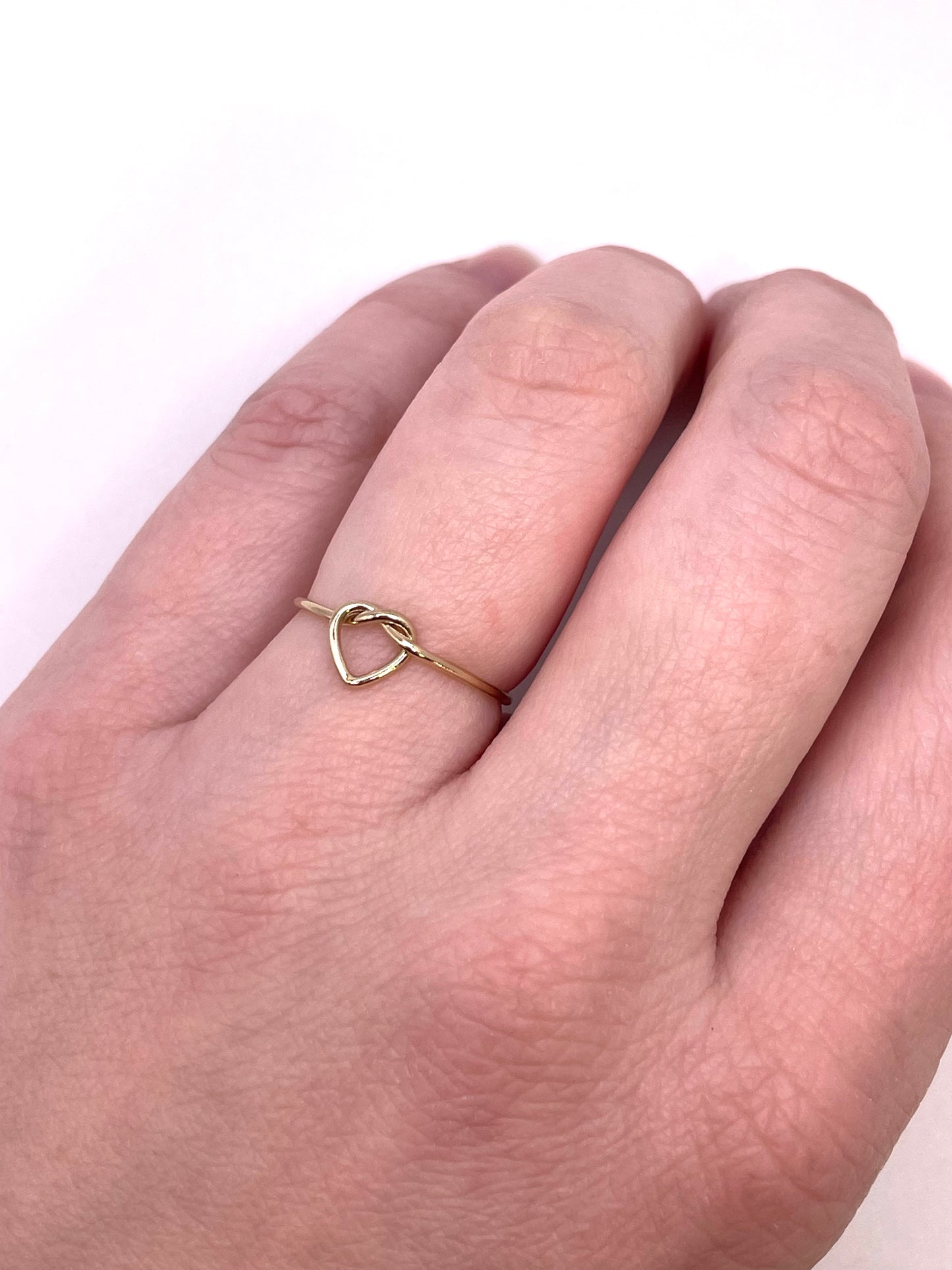 Heart Love Knot Stacking Ring 14k Gold-Filled