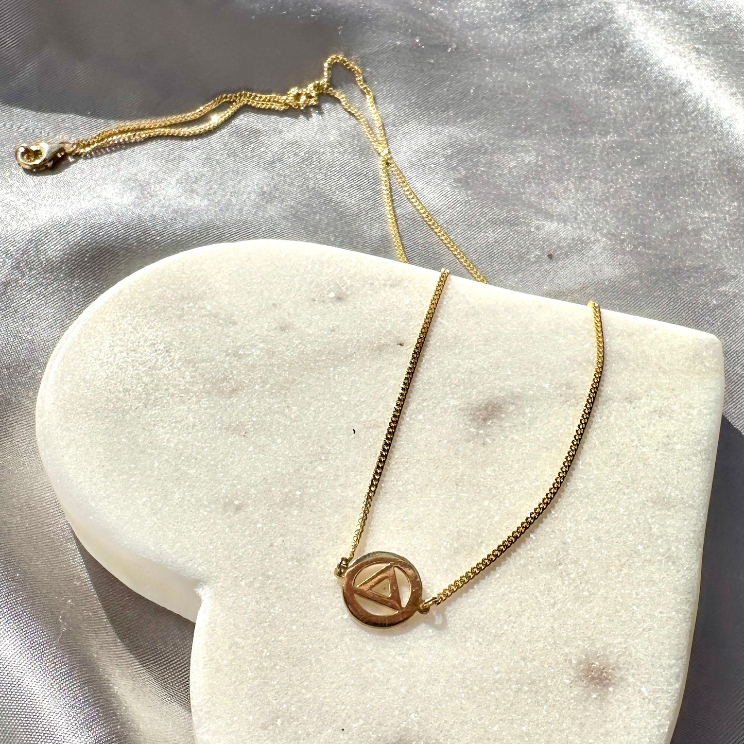 Sobriety Necklace 10k Yellow Gold