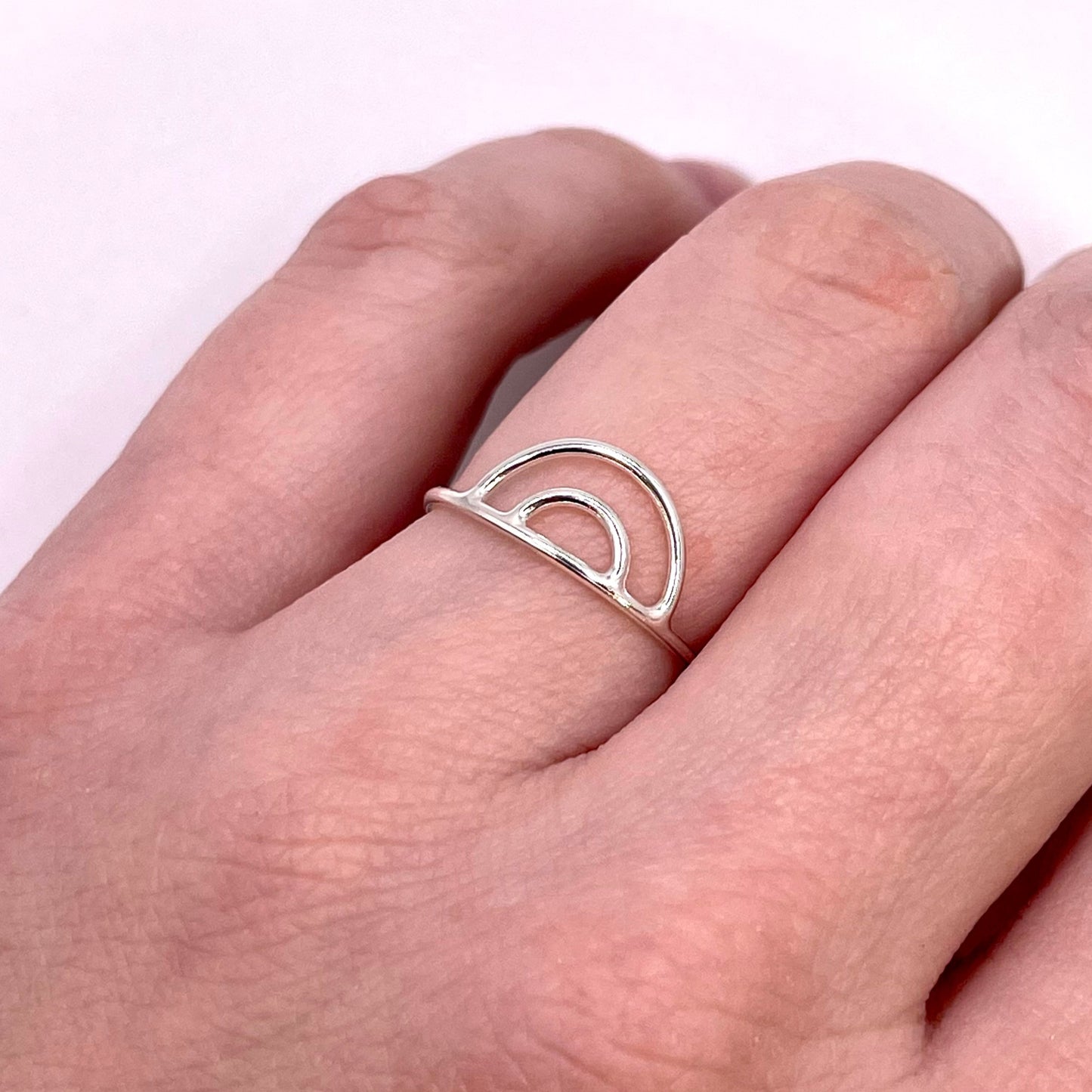 Rainbow Double Arch Stacking Ring .925 Sterling Silver