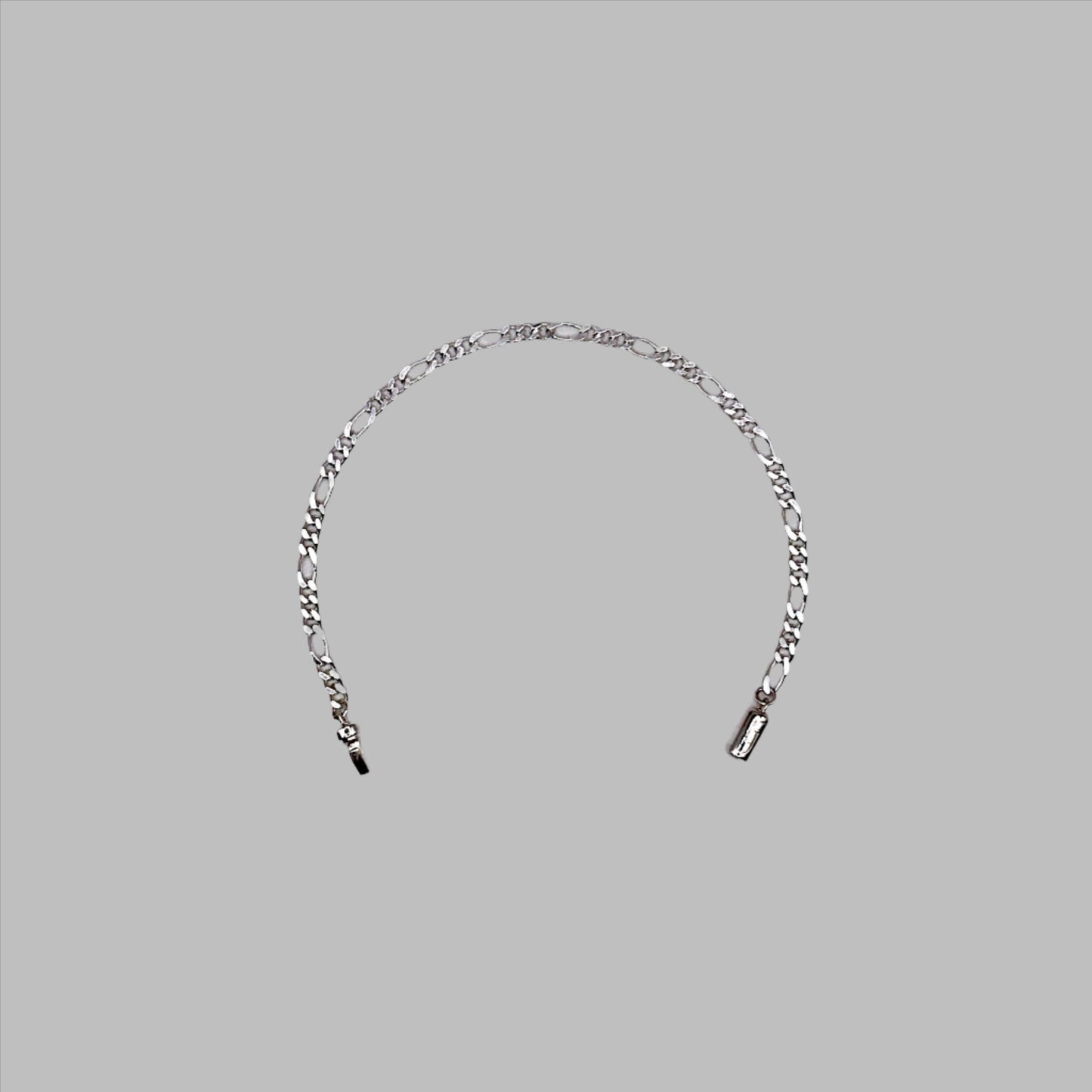 Sterling Silver Round forEVER Lock on Figaro Chain