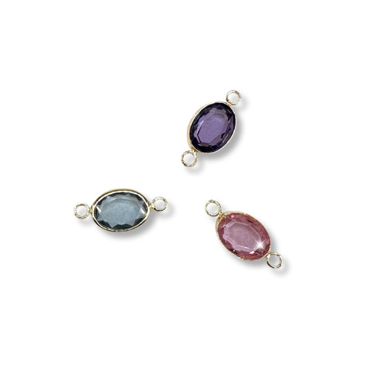 Bezel Set Oval Gemstone Connector