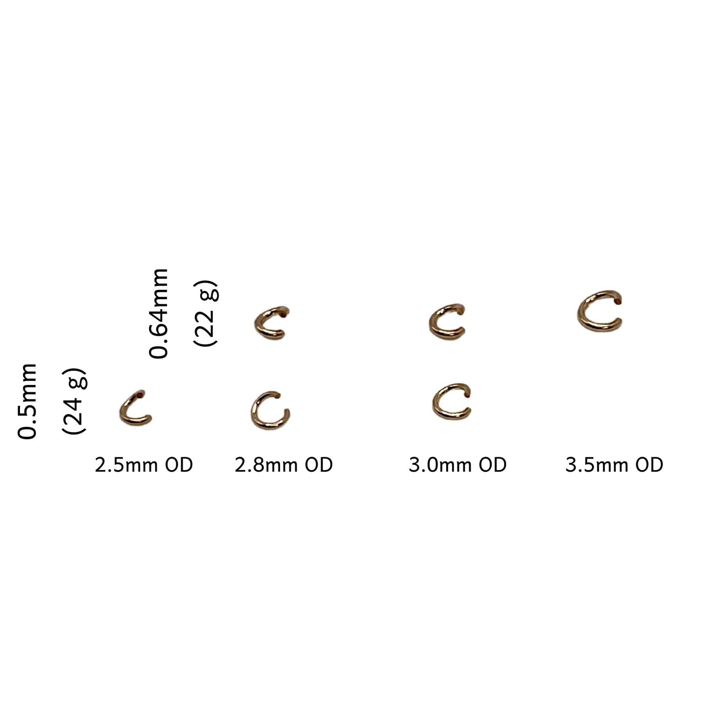 Jump Rings Yellow Gold Filled Click & Lock Jump Rings forEVER Permanent Jewelry Supplies