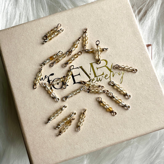 Gold Filled 4mm November / Citrine  AAA Connector