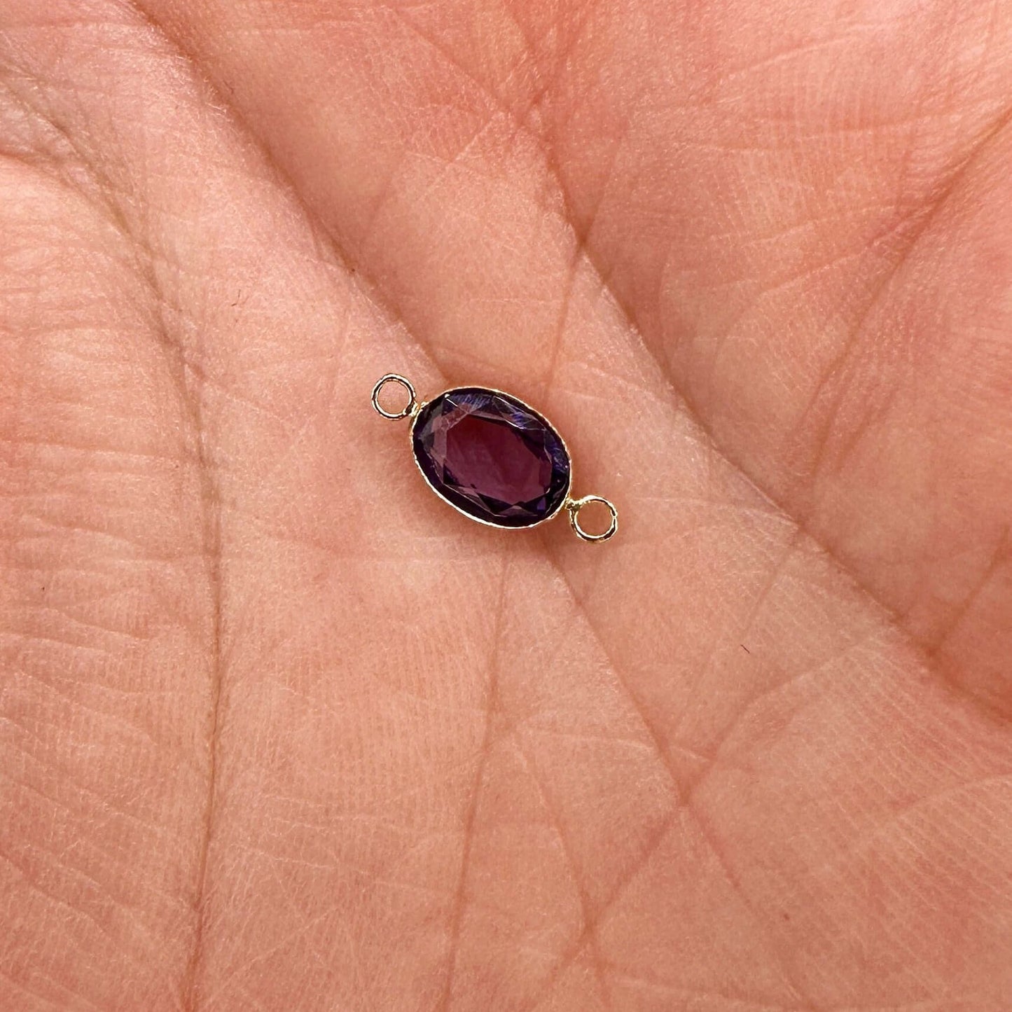 Bezel Set Oval Gemstone Connector