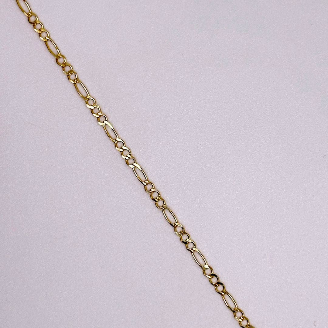 10k Solid Gold 3+1 Figaro Chain by the Inch