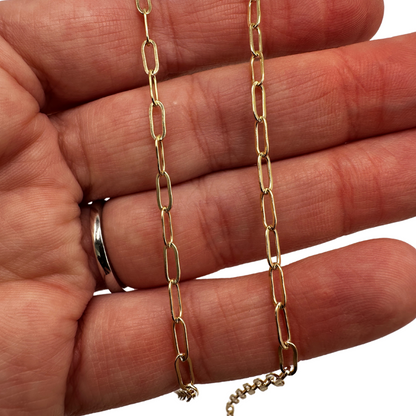 Chain 14k Gold Filled 2.98 x 7.49mm Paperclip Chain by the Meter forEVER Permanent Jewelry Supplies