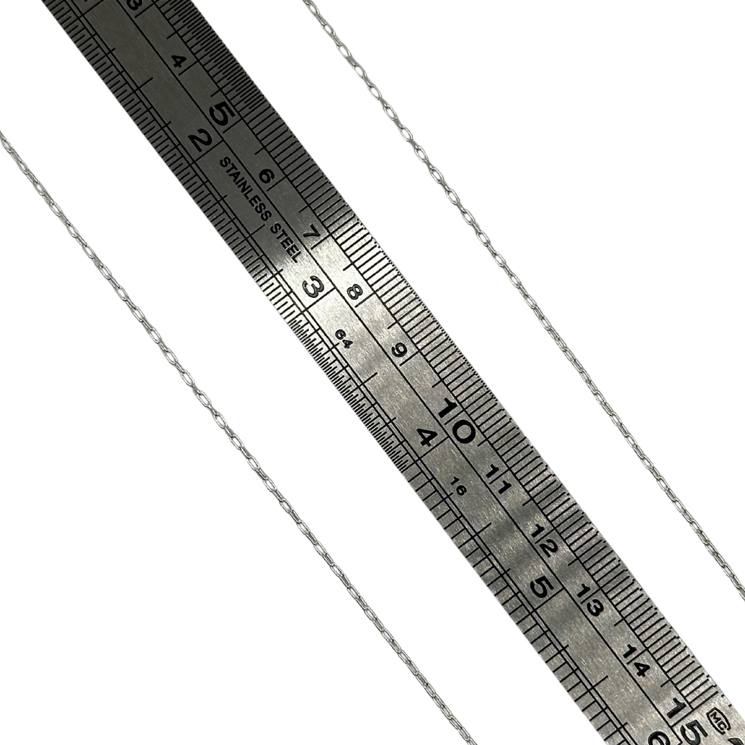 Sterling Silver Chain Sterling Silver Drawn Diamond Cut Cable Chain by the Meter forEVER Permanent Jewelry Supplies