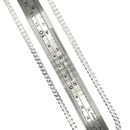 925 Sterling Silver 4.2mm Beveled Curb Chain measurement