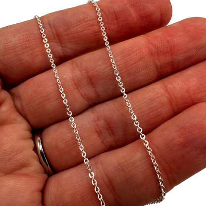 Sterling Silver Chain Sterling Silver Flat Cable Chain by the Meter forEVER Permanent Jewelry Supplies