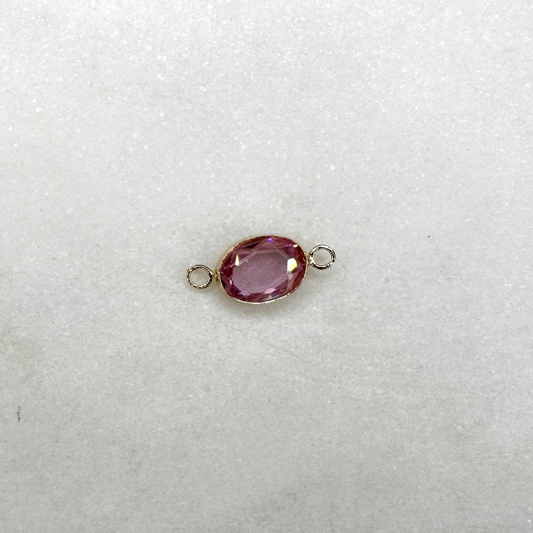 Tourmaline Connector Bezel Set Oval Gemstone Connector forEVER Permanent Jewelry Supplies