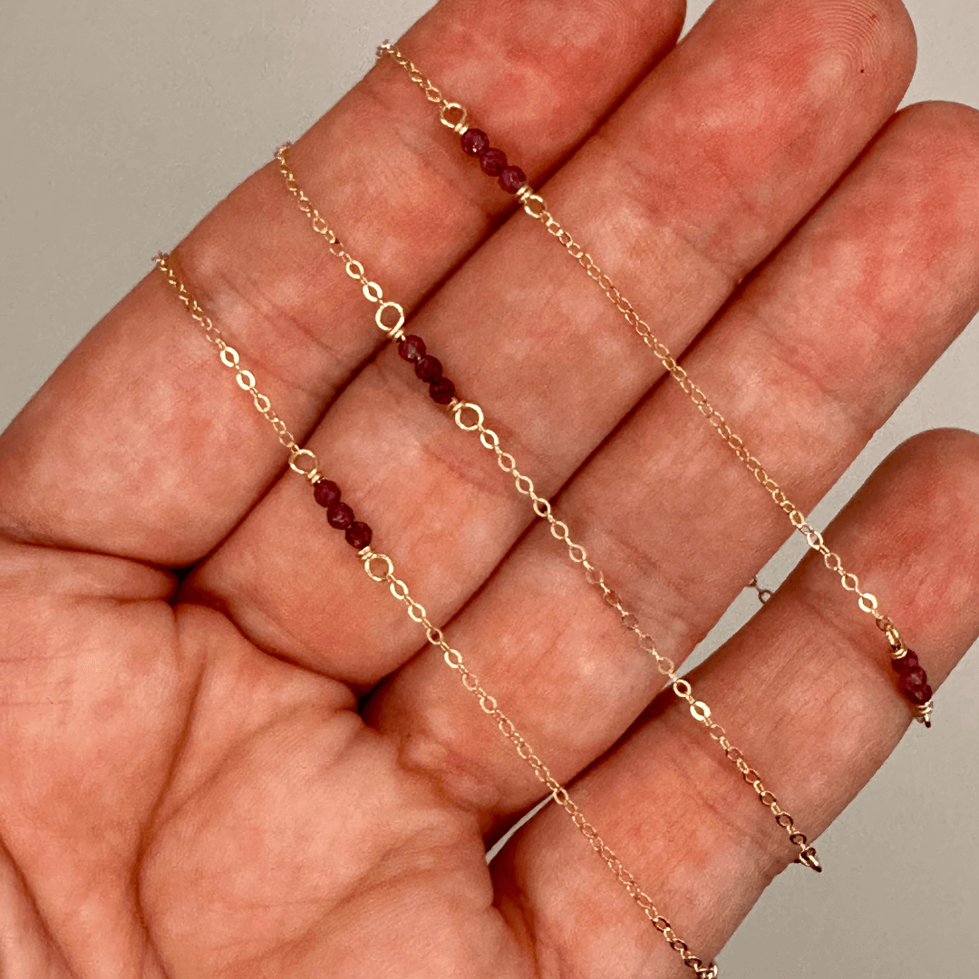 Ruby Gemstone Chain on hand