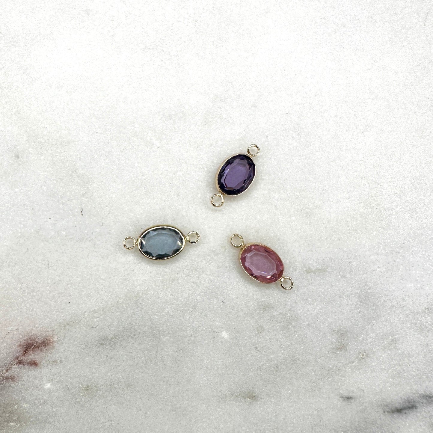 Bezel Set Oval Gemstone Connector