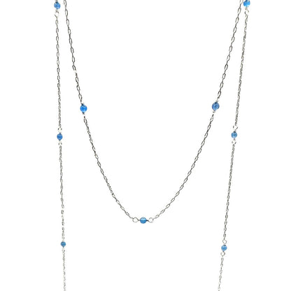 Chain Blue Onyx Gemstone & Sterling Silver Cable Chain by the Foot forEVER Permanent Jewelry Supplies