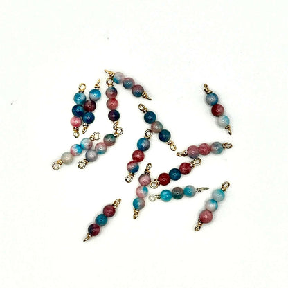 Handmade Blue & Red Jade Connectors