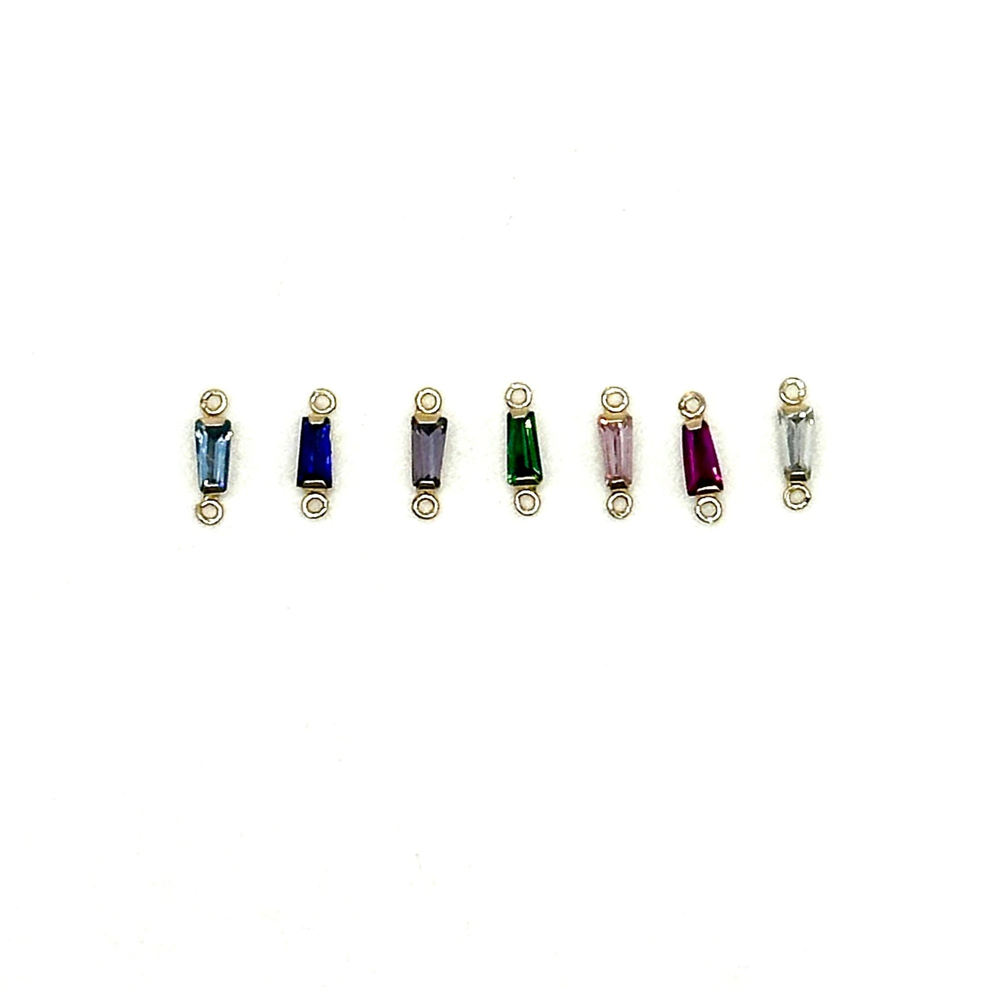 Connector Trapezoid Cut Prong Set Gemstone Connector forEVER Permanent Jewelry Supplies