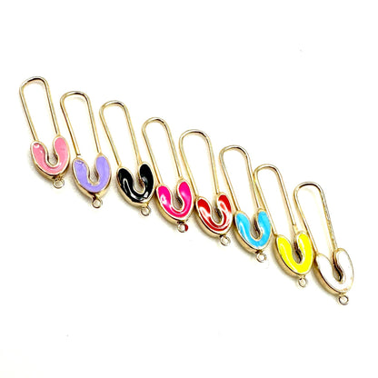 14k Gold & Enamel Paperclip Clasp