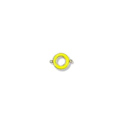 Neon Yellow Connector Circle with Enamel forEVER Permanent Jewelry Supplies