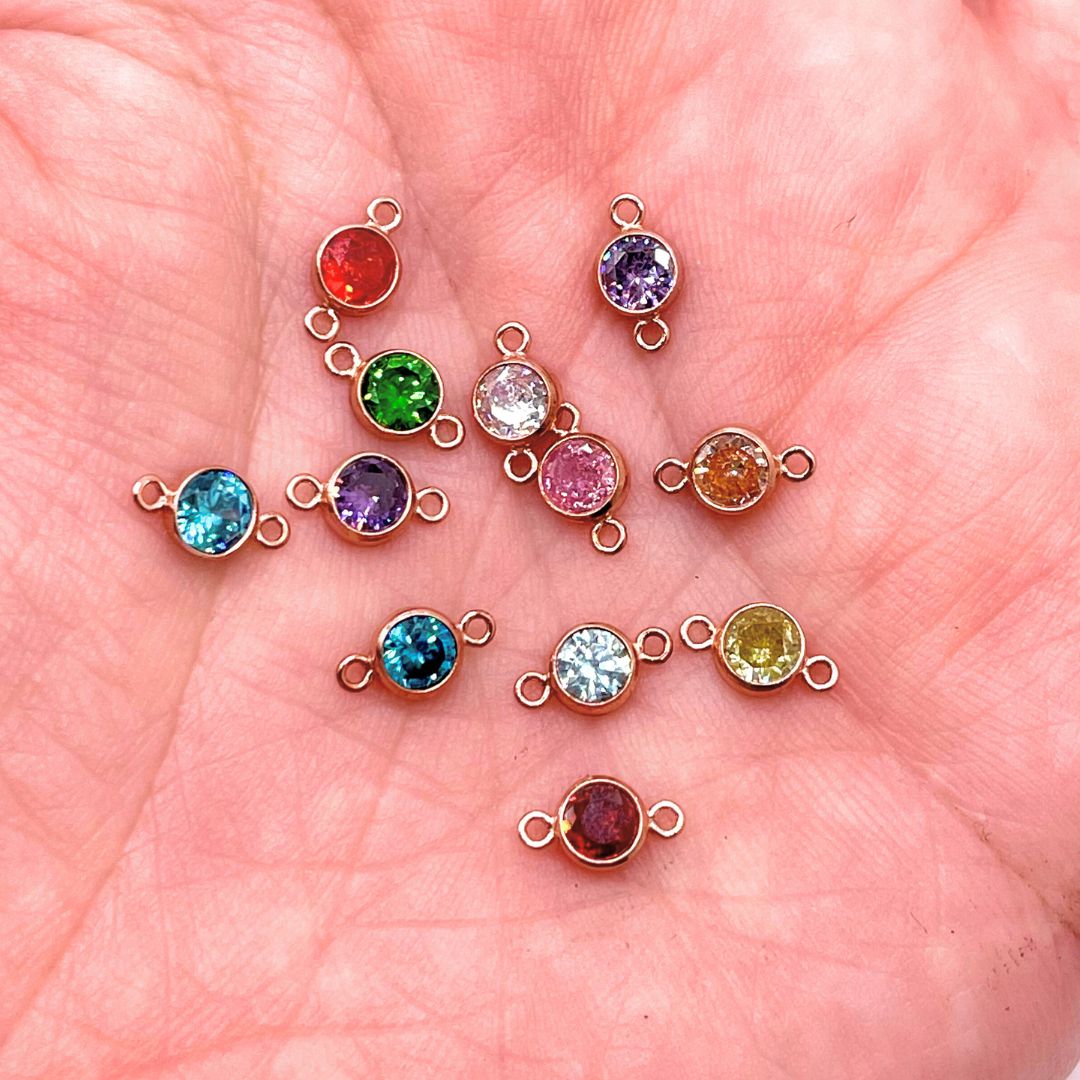 Birthstone Connectors, Gold Filled 14k, 4mm, For Permanent Jewelry