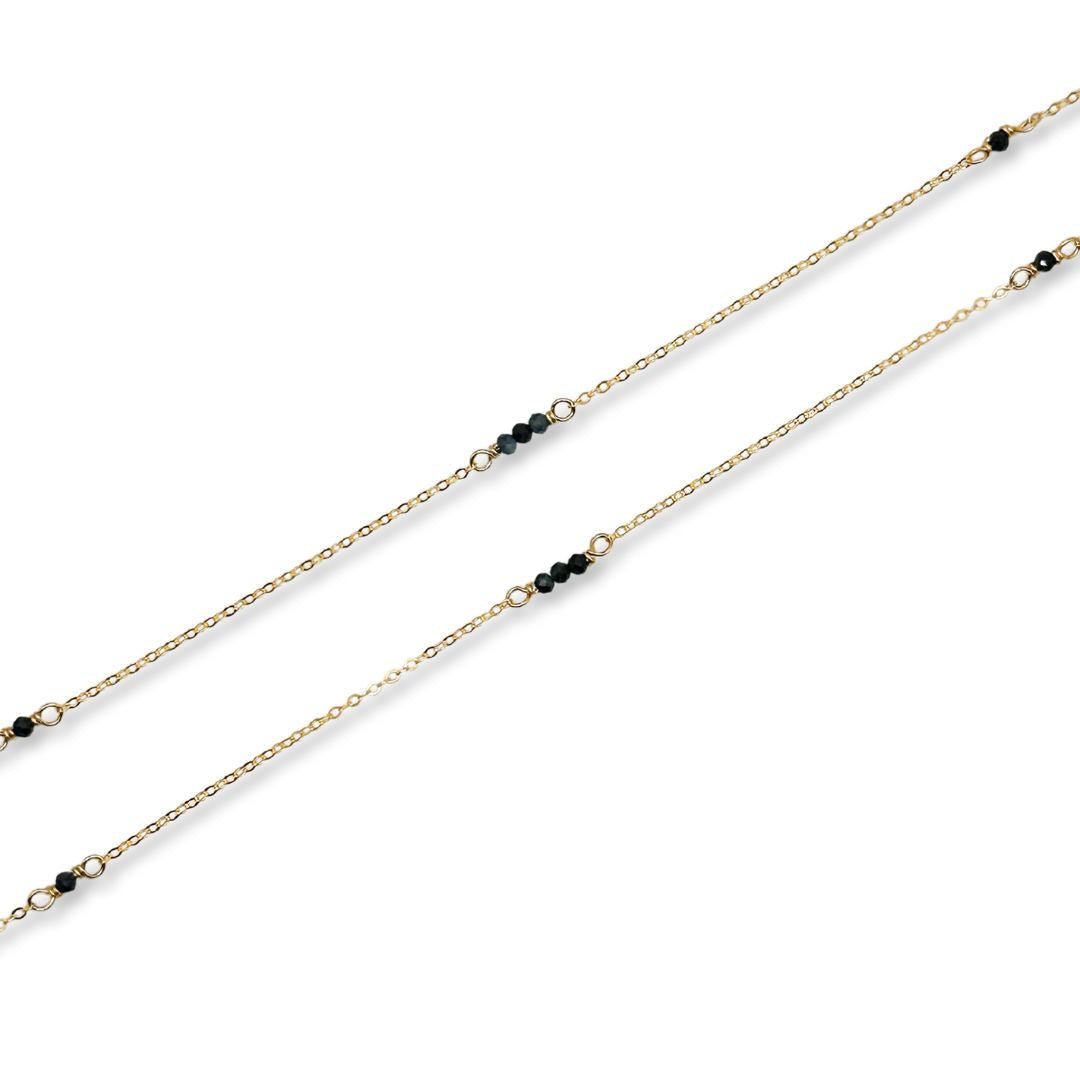 Gold-Filled Chain Sparkling Sapphire Gemstone Chain forEVER Permanent Jewelry Supplies