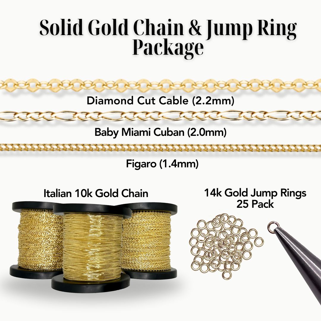 Solid Gold Chain & Jump Ring Package