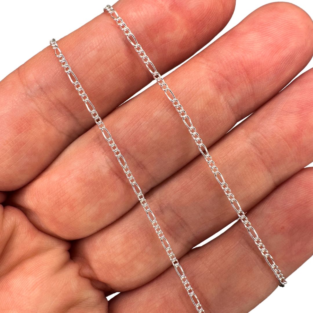 Sterling Silver Chain 925 Sterling Silver 1.5mm Figaro Chain by the Meter forEVER Permanent Jewelry Supplies