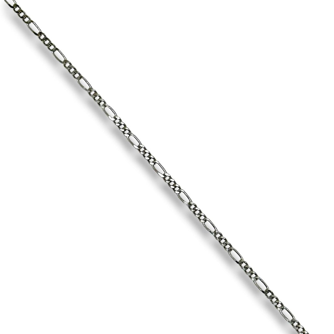 925 Sterling Silver Diamond Cut Figaro Chain by the Meter