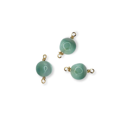 Premium Handmade Chatoyant Green Moonstone Connectors perfect for permanent jewelry creations.