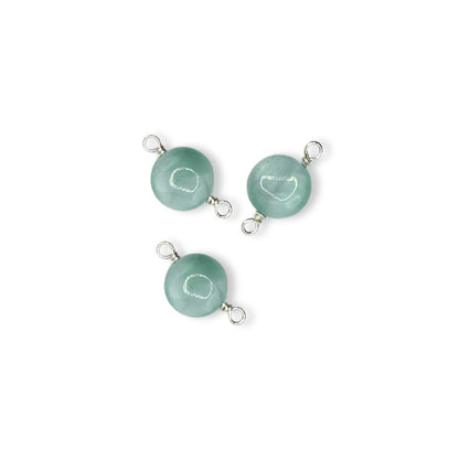 Premium Handmade Chatoyant Green Moonstone Connectors perfect for permanent jewelry creations.