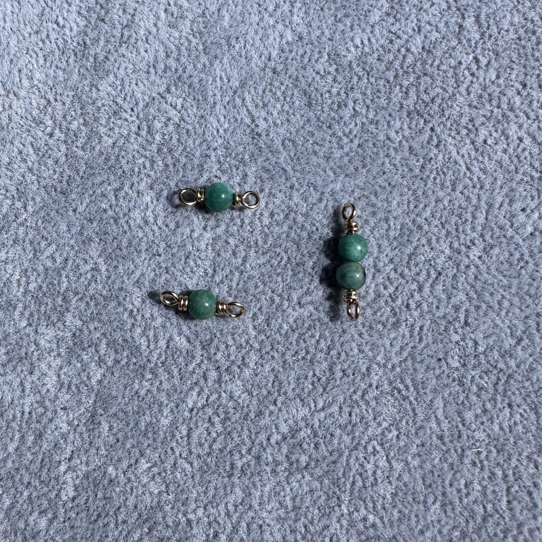 Premium Handmade Amazonite Connectors, ideal for permanent jewelry creations.