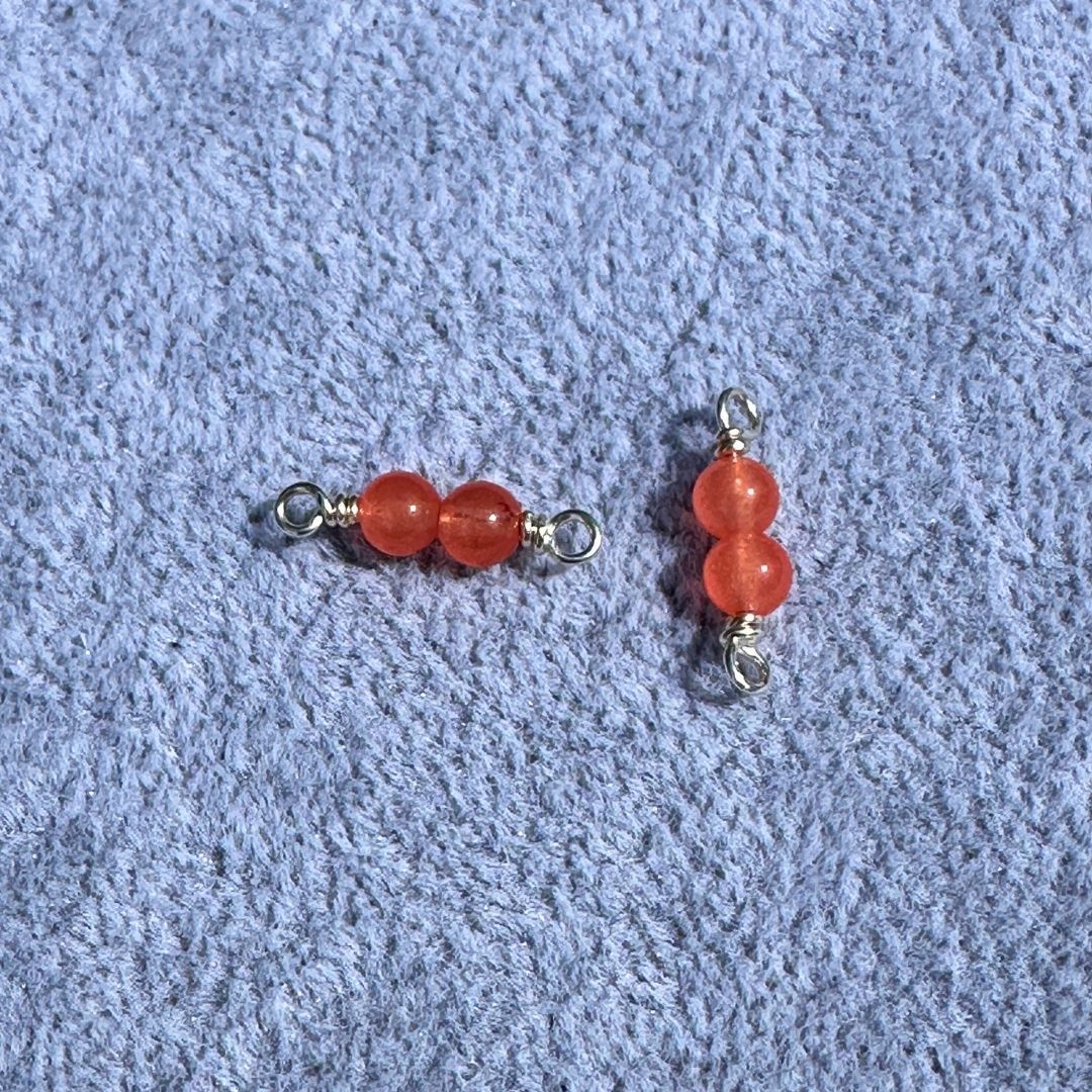 Premium Handmade Papaya Jade Connectors, ideal for permanent jewelry creations.