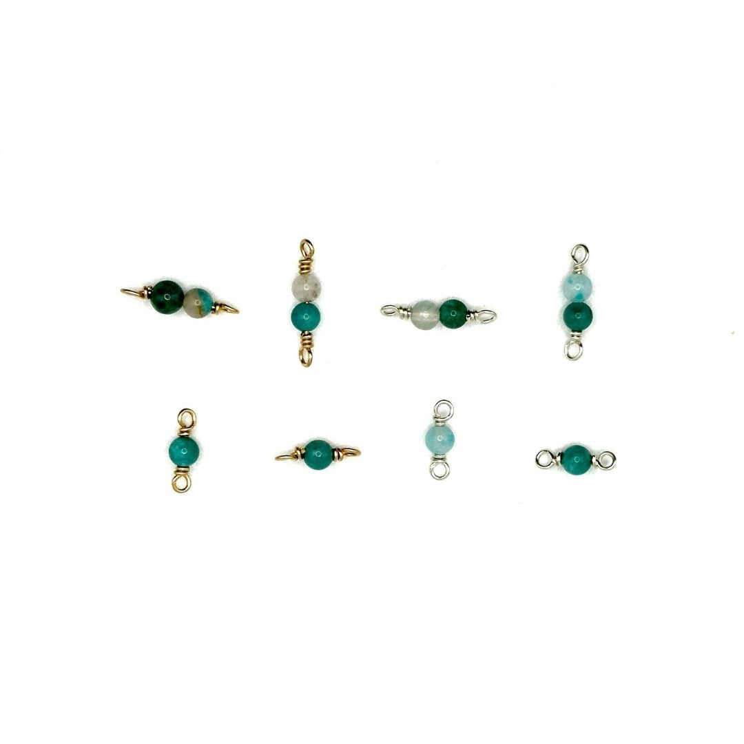 Premium Handmade Amazonite Connectors, ideal for permanent jewelry creations.