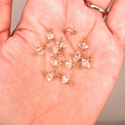 Connectors Genuine AAA Herkimer Diamond Handmade Connectors forEVER Permanent Jewelry Supplies