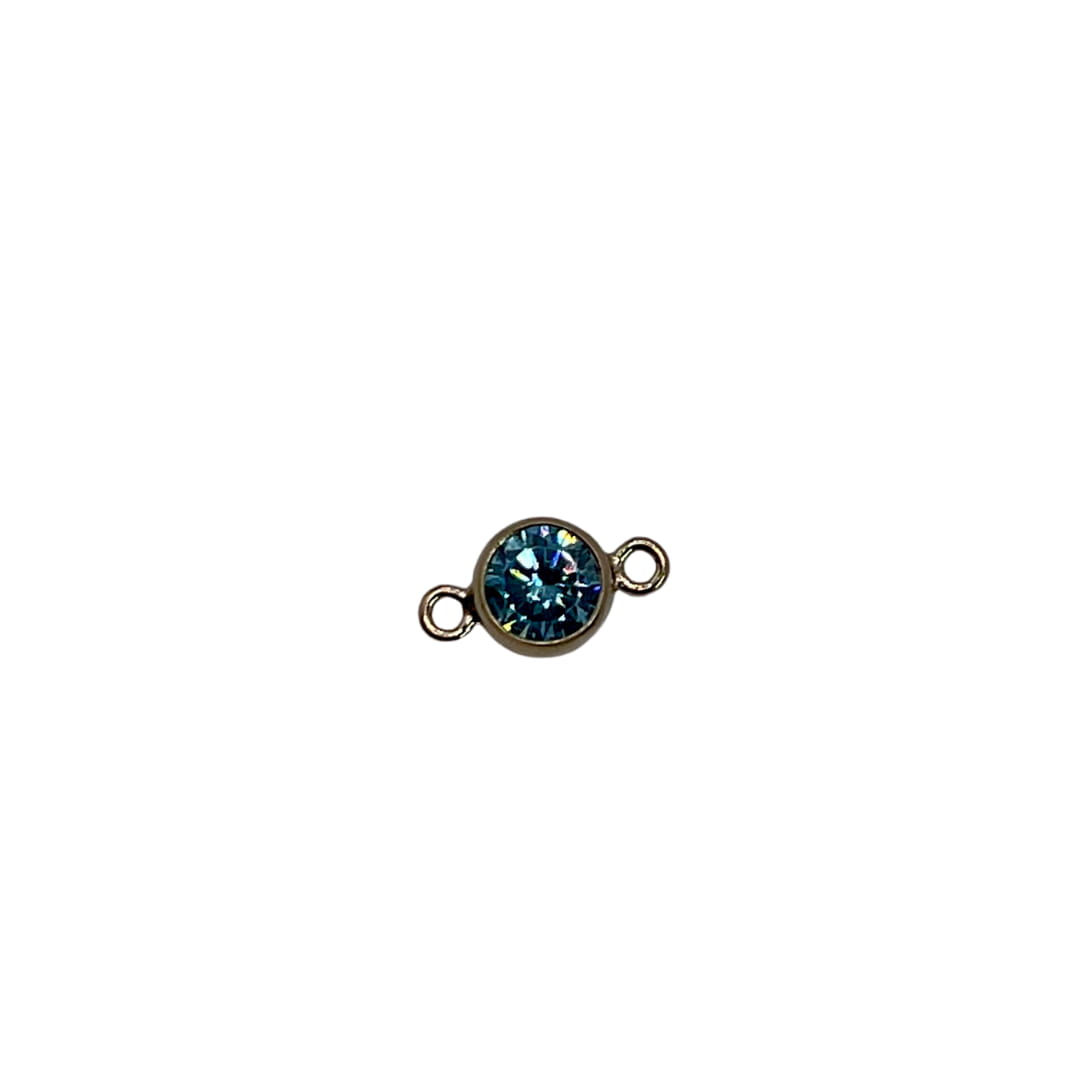 December/Blue Zircon Connector Gold Filled 3mm AAA Cubic Zirconia Birthstone Connectors forEVER Permanent Jewelry Supplies