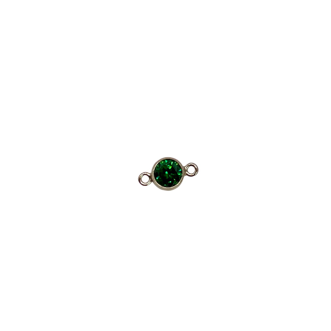 May/Emerald Connector Gold Filled 3mm AAA Cubic Zirconia Birthstone Connectors forEVER Permanent Jewelry Supplies