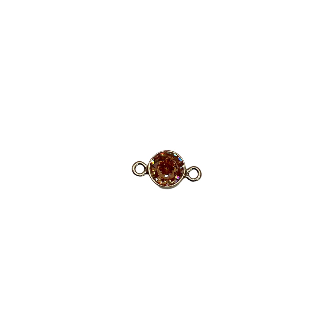 Gold Filled 4mm AAA Cubic Zirconia Birthstone Connectors