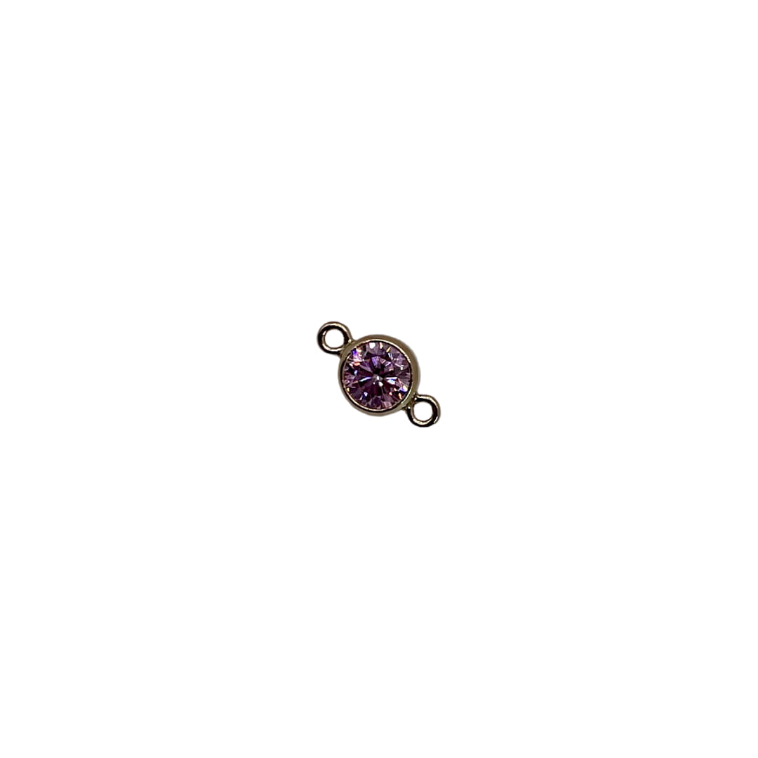 Gold Filled 3mm AAA Cubic Zirconia Birthstone Connectors