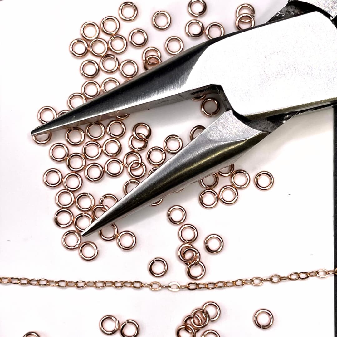 Jump Rings Rose Gold Filled Click & Lock Jump Rings forEVER Permanent Jewelry Supplies