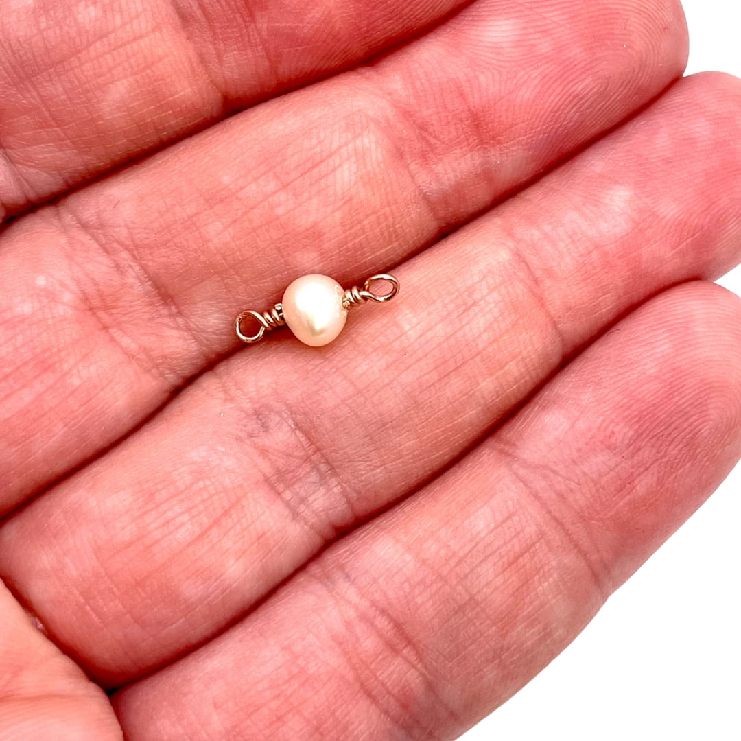 Rose Gold Connector Handmade Pearl Connectors forEVER Permanent Jewelry Supplies