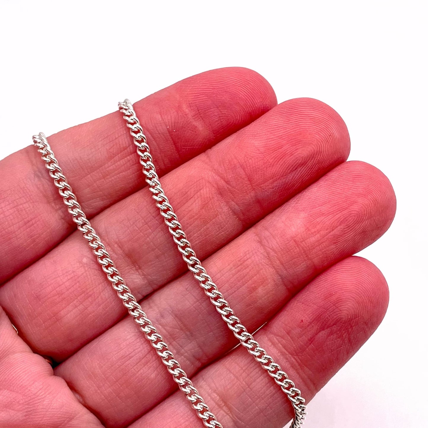 Chain 925 Sterling Silver Curb Chain by the Meter forEVER Permanent Jewelry Supplies