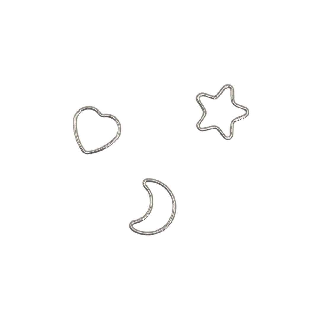 Moon, Star & Heart Jump Rings