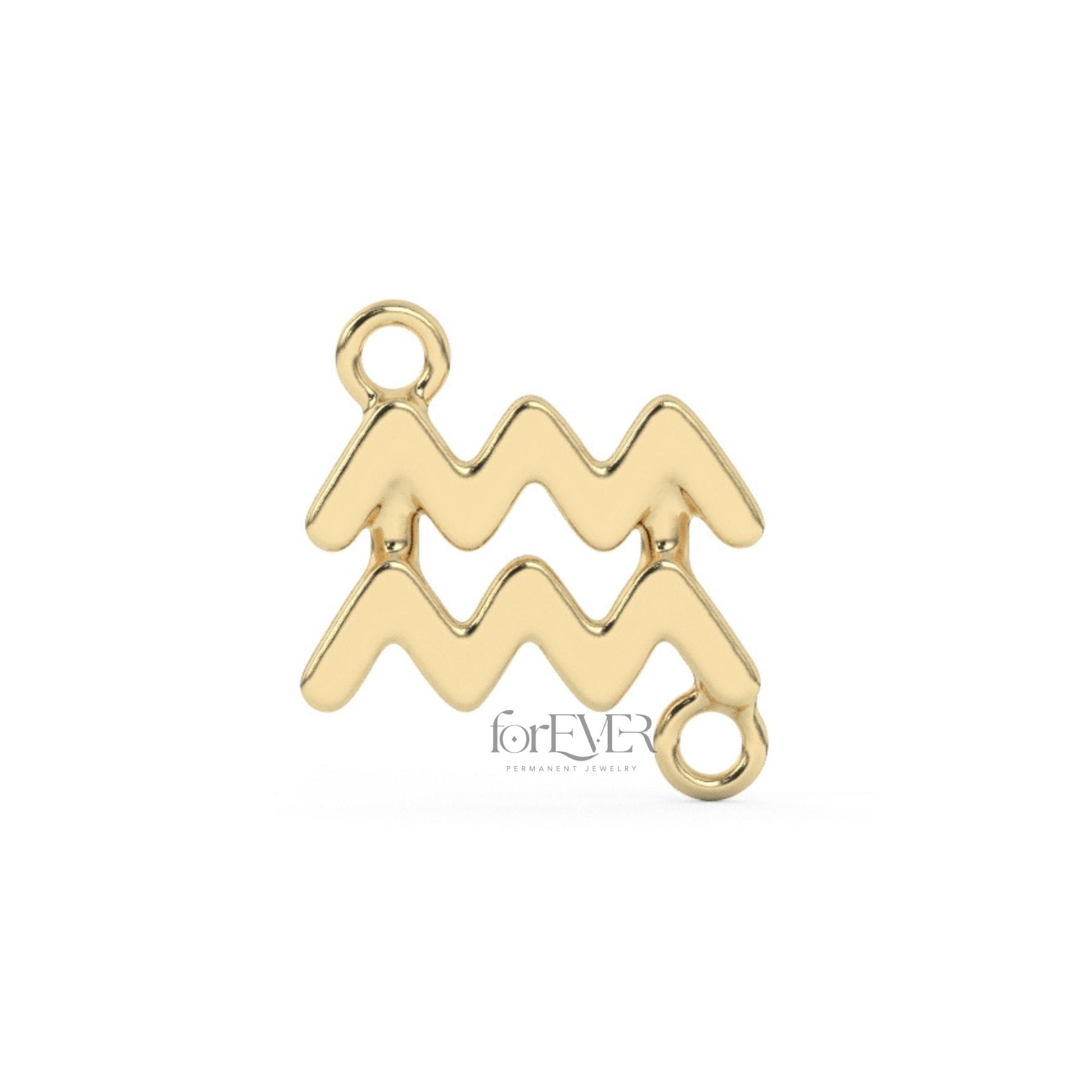 Aquarius Connector 10k Solid Gold Zodiac Sign Connectors forEVER Permanent Jewelry Supplies