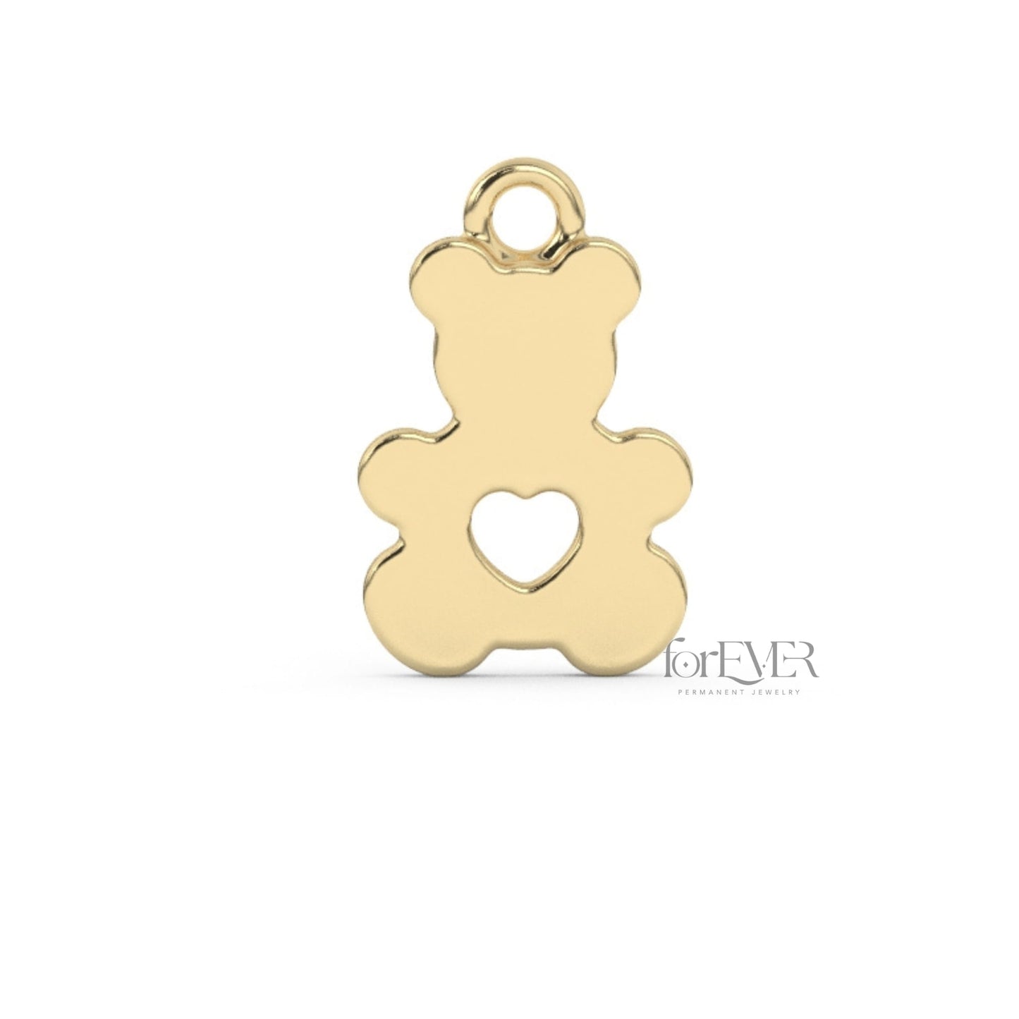 Default Title Connector 10k Solid Gold Bear Heart Charm forEVER Permanent Jewelry Supplies