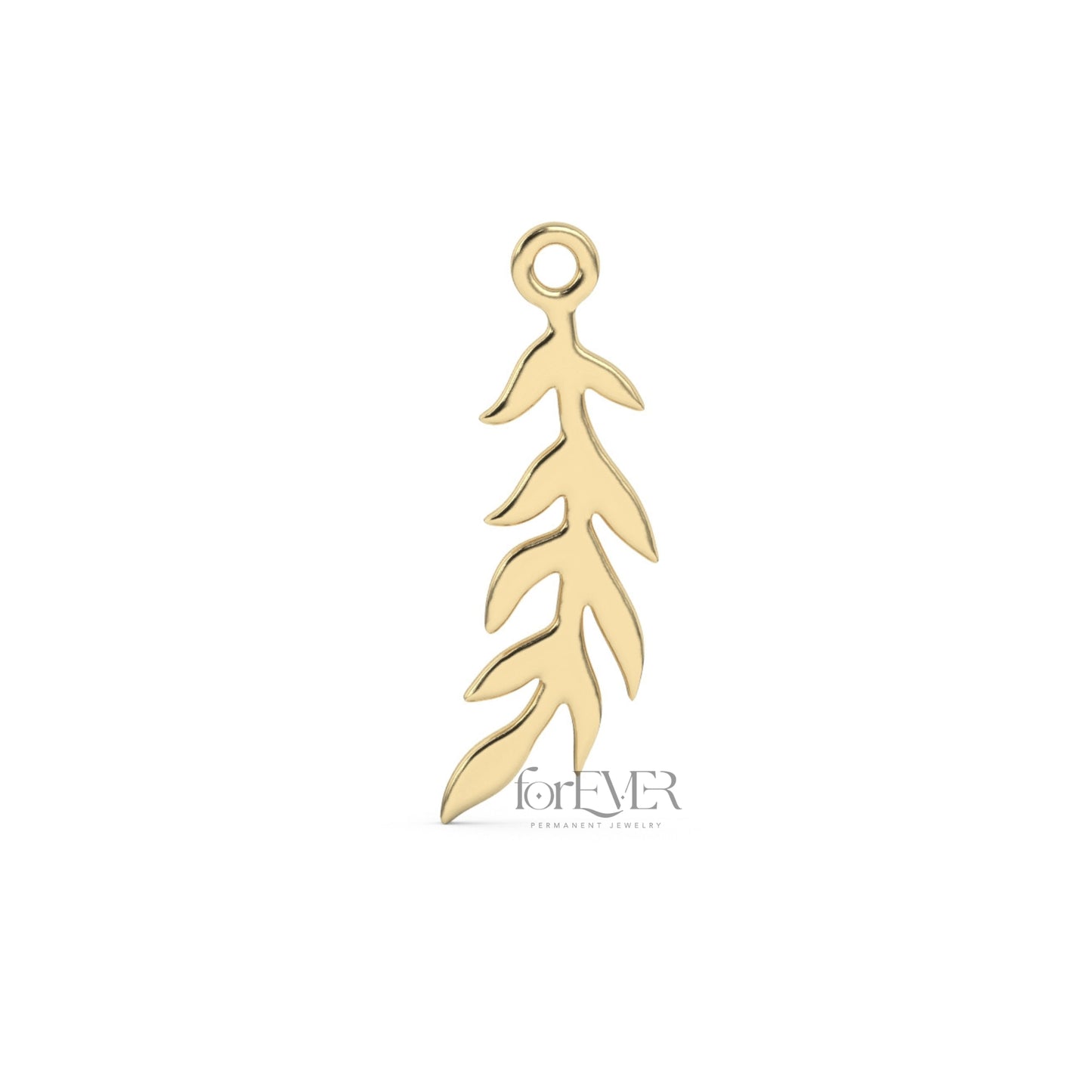 Default Title Connector 10k Solid Gold Olive Branch Charm forEVER Permanent Jewelry Supplies