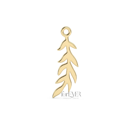 Default Title Connector 10k Solid Gold Olive Branch Charm forEVER Permanent Jewelry Supplies