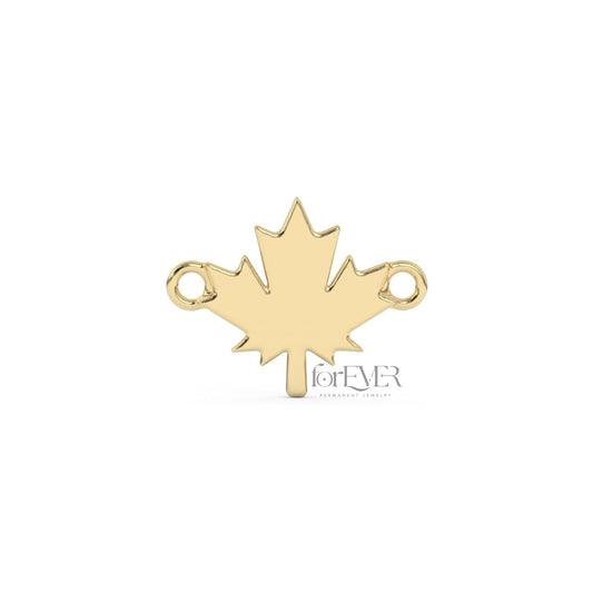 Default Title Connector 10k Solid Gold Maple Leaf Connector forEVER Permanent Jewelry Supplies