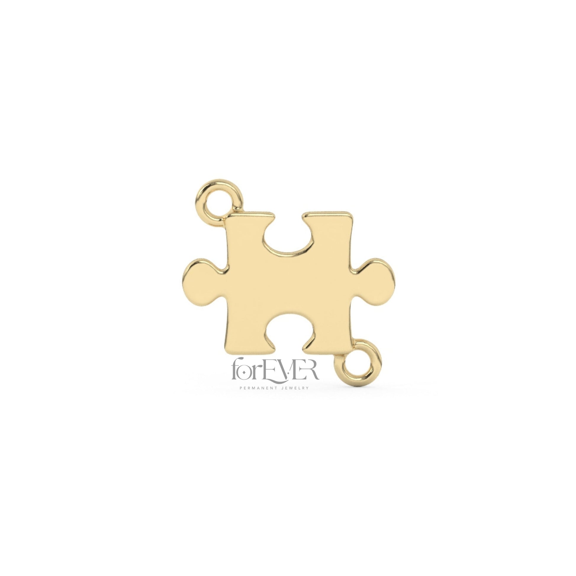 Default Title Connector 10k Solid Gold Puzzle Piece Charm forEVER Permanent Jewelry Supplies