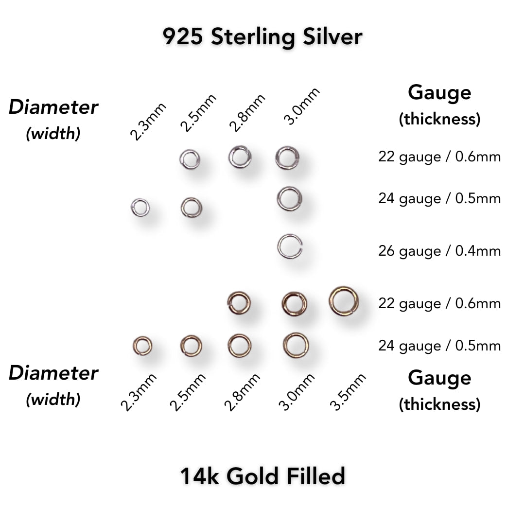 50 14kt Gold Filled Jump Rings You Pick Gauge and Diameter
